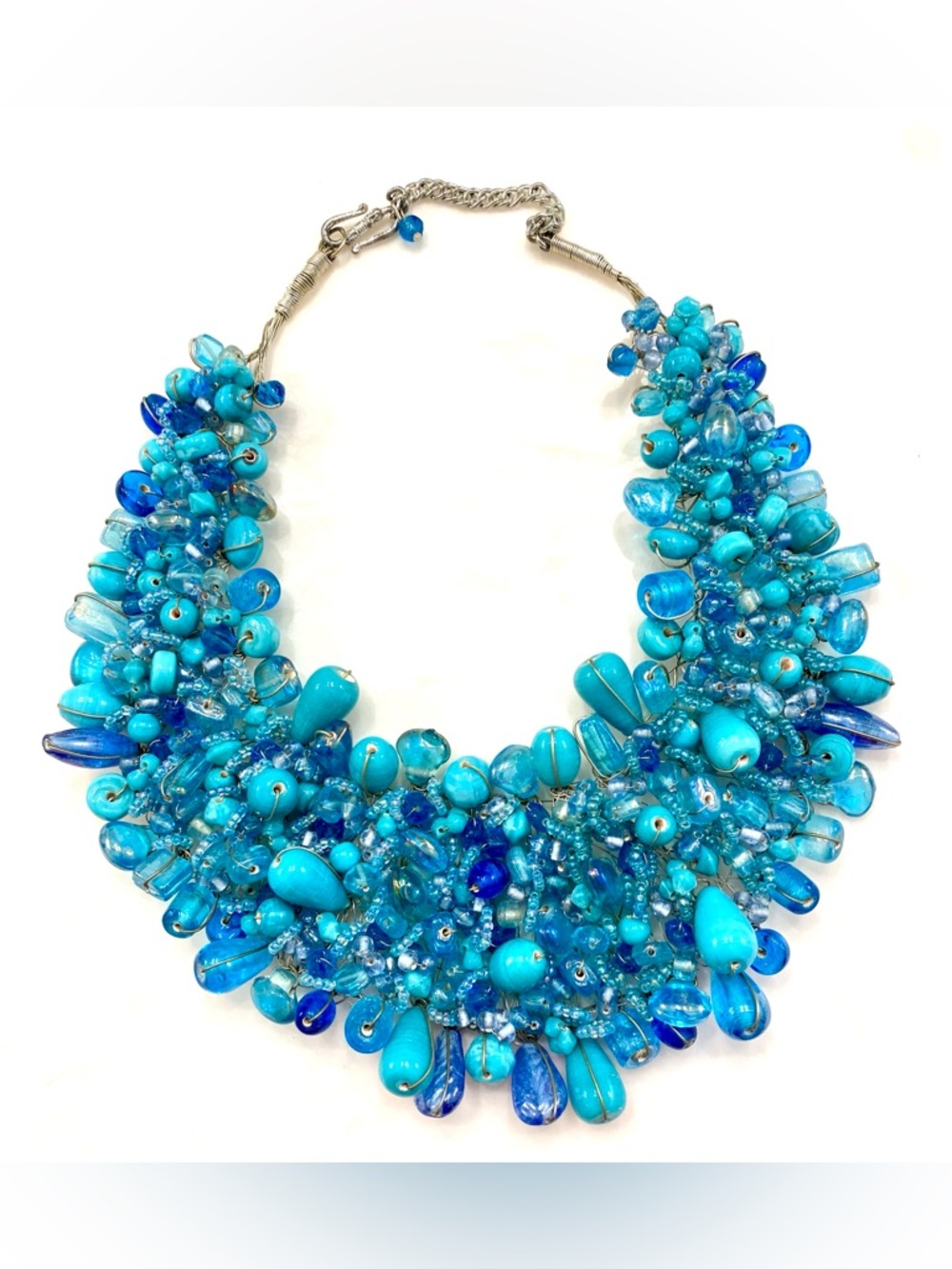 Vibrant Turquoise Cluster Statement Necklace